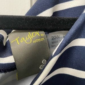 Like new navy and white stripe dress with lace bottom 20W